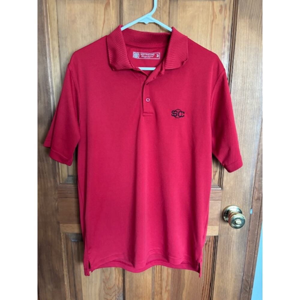 Men’s ESPN Sports Center Red Golf Shirt - 100% Polyester Size Medium